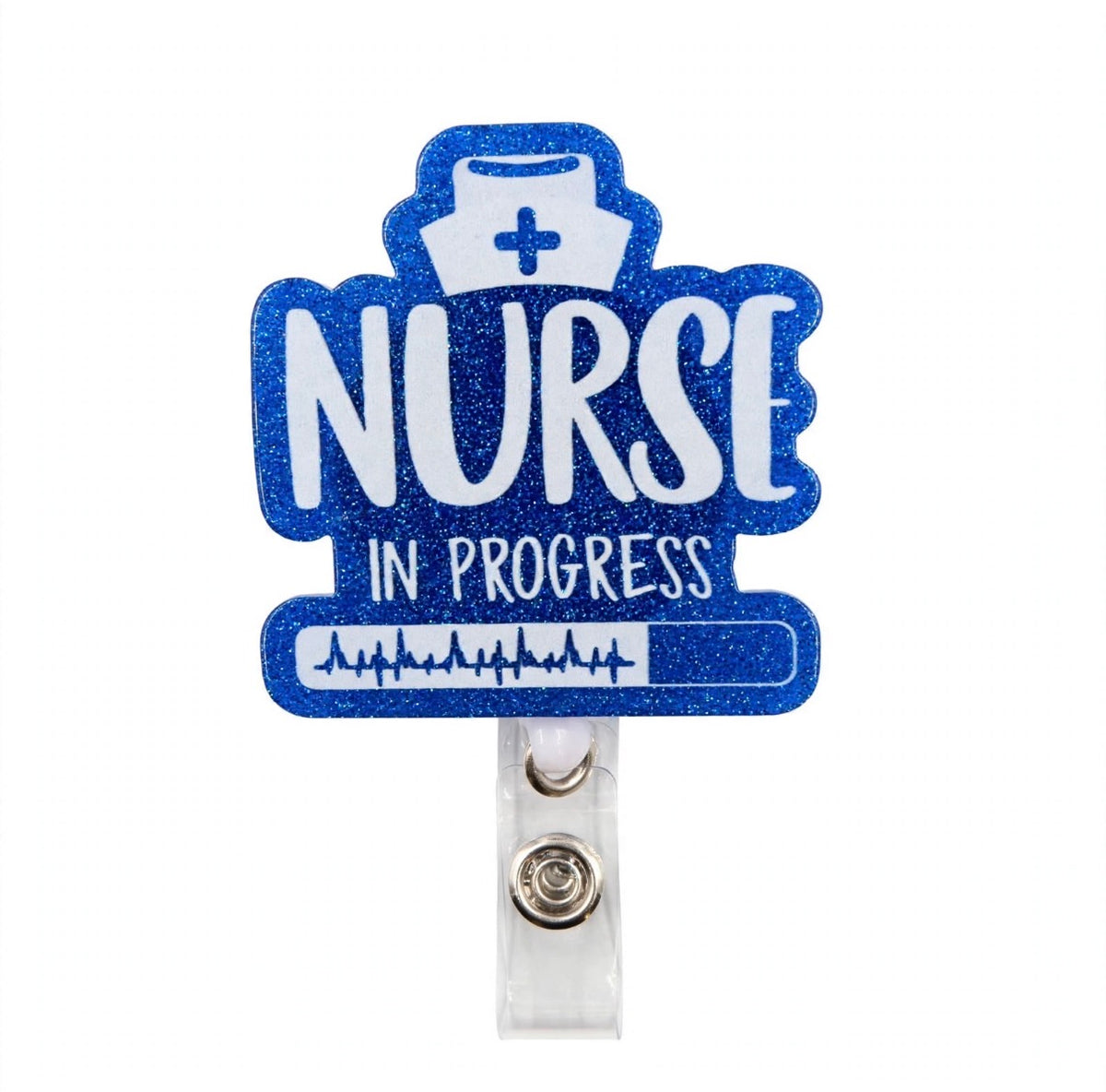 Nurse In Progress Blue Glitter