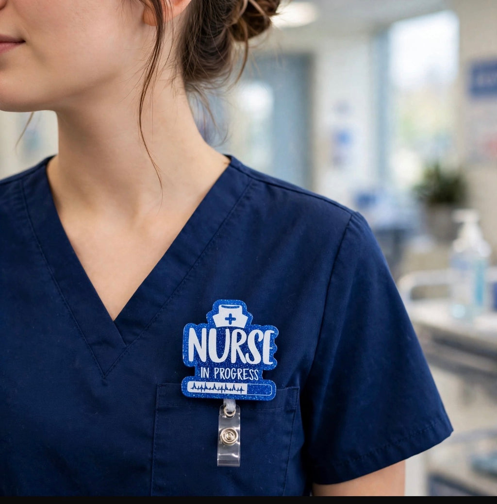 Nurse In Progress Blue Glitter
