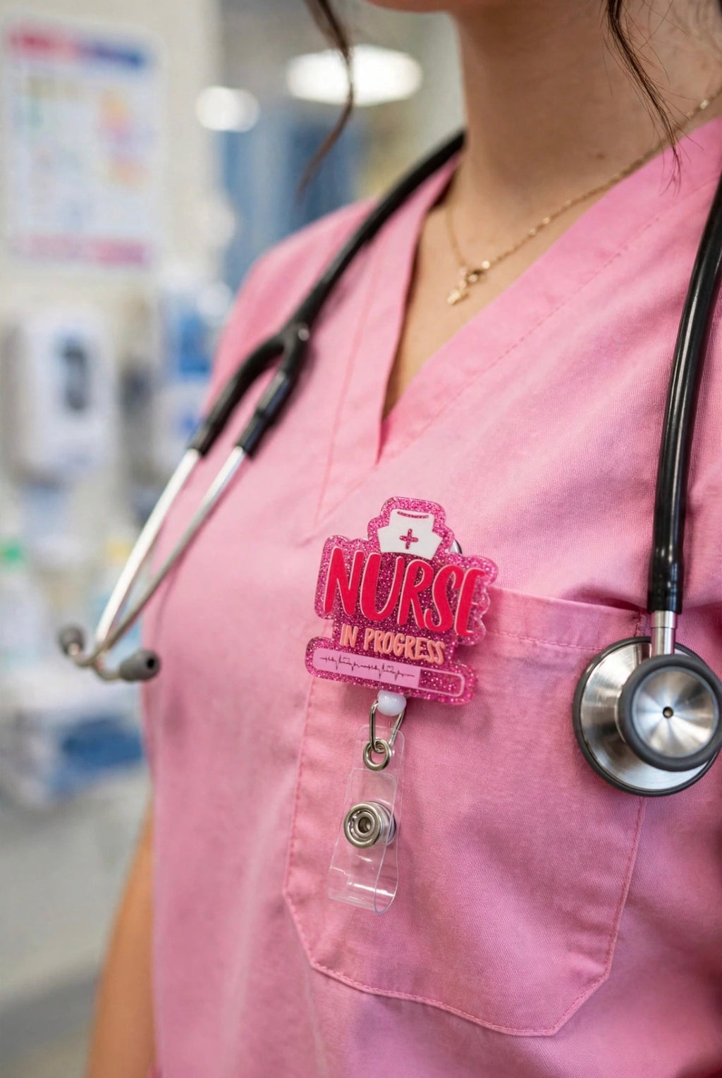 Pink Nurse In Progress Badge